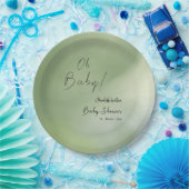 Hintergrund der grünen Wasserfarbe für Babydusche Pappteller (Party)