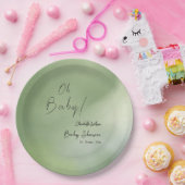 Hintergrund der grünen Wasserfarbe für Babydusche Pappteller (Party)