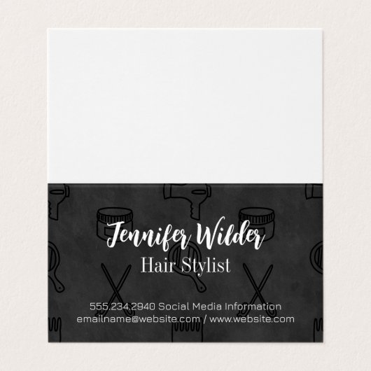 Hintergrund der Haarstollen Visitenkarten (Außenseite Aufgefaltet)