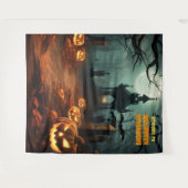 Hintergrund der Halloween-Friedhofszene Wandteppich (Vorderseite (Horizontal))