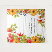 Hintergrund der hellen, floralen Wasserfarbenwand Wandteppich (Vorderseite (Horizontal))