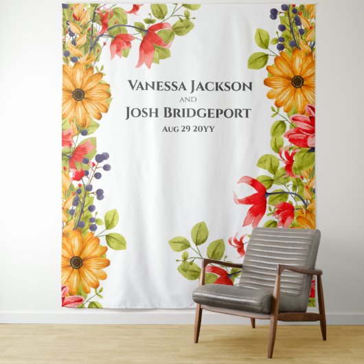 Hintergrund der hellen, floralen Wasserfarbenwand Wandteppich (Beispiel)