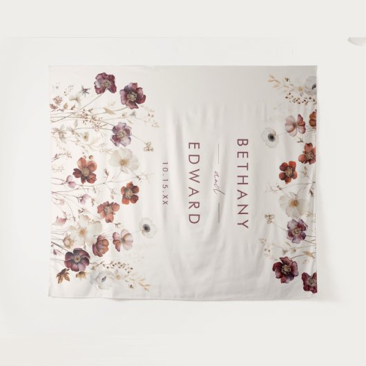 Hintergrund der Herbst-Wildblume Wandteppich (Vorderseite (Horizontal))