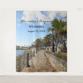 Hintergrund der Hochzeit des tropischen Palmen Fot Wandteppich