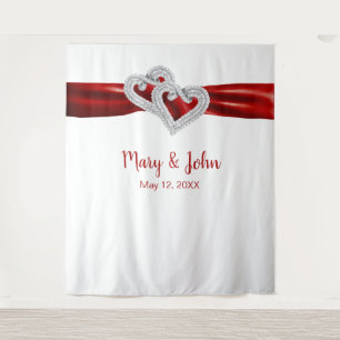 Hintergrund der Hochzeit von Diamond Hearts Red Ri Wandteppich