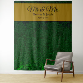 Hintergrund der Hochzeit von Hunter Green Black Go Wandteppich