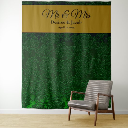 Hintergrund der Hochzeit von Hunter Green Black Go Wandteppich (Beispiel)