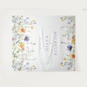 Hintergrund der Hochzeit von Wildblumen Wandteppich (Vorderseite (Horizontal))