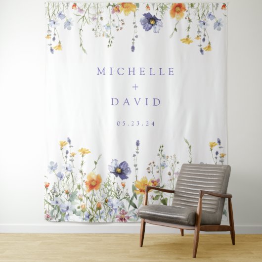 Hintergrund der Hochzeit von Wildblumen Wandteppich (Beispiel)