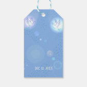 Hintergrund der Hochzeitdove Blue Lighting Geschenkanhänger (Rückseite)