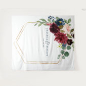 Hintergrund der Hochzeitsdekoration von Navy Burgu Wandteppich (Vorderseite (Horizontal))