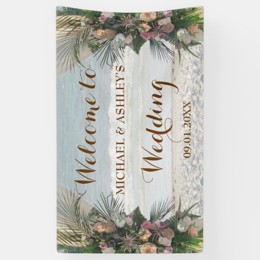 Hintergrund der Hochzeitsfeier der Beach Arbor Ros Banner (Vertikal)