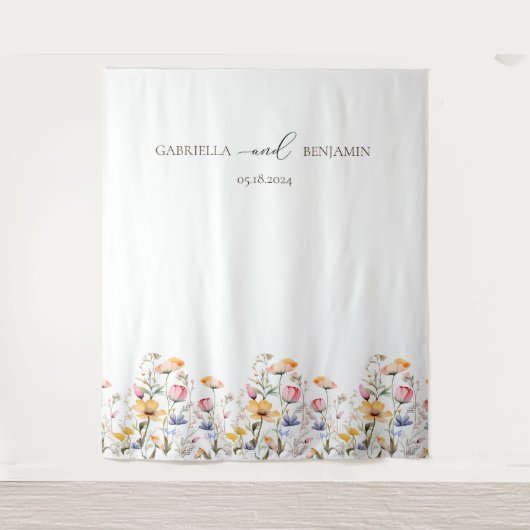 Hintergrund der Hochzeitsfeier für Wasserfarben-Wi Wandteppich (Vorderseite)