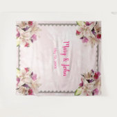 Hintergrund der Hochzeitsfeier mit weißem Lilienfl Wandteppich (Vorderseite (Horizontal))