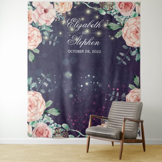 Hintergrund der Hochzeitskabine Lila Sparkle Wandteppich (Beispiel)