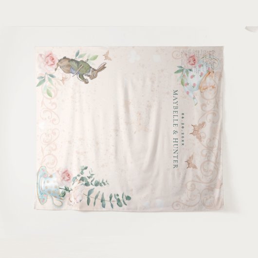 Hintergrund der Hochzeitswunder-Alice im Wunderlan Wandteppich (Vorderseite (Horizontal))