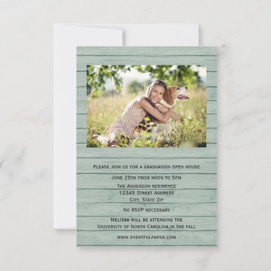 Hintergrund der Holzplatten - 3x5-Absolventen Einladung (Rückseite)