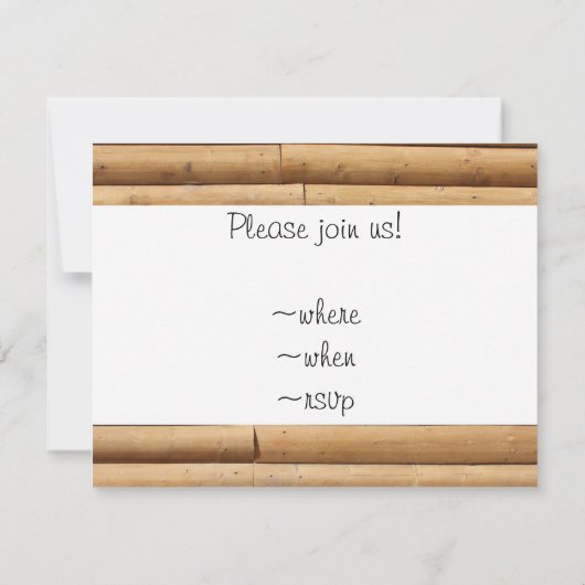 Hintergrund der Imitate Blockhüttenseite Einladung (Rückseite)