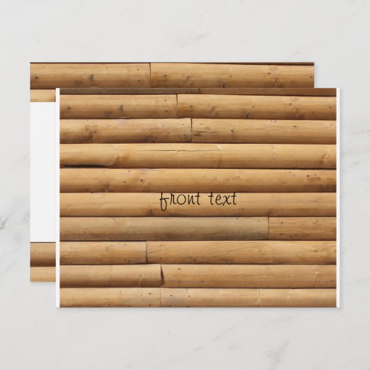 Hintergrund der Imitate Blockhüttenseite Einladung (Vorne/Hinten)