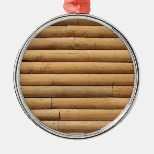 Hintergrund der Imitate Blockhüttenseite Ornament Aus Metall (Vorne)