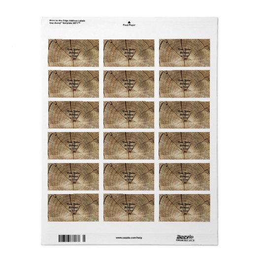 Hintergrund der Imitate Tree Rings Adressaufkleber (Vorne)