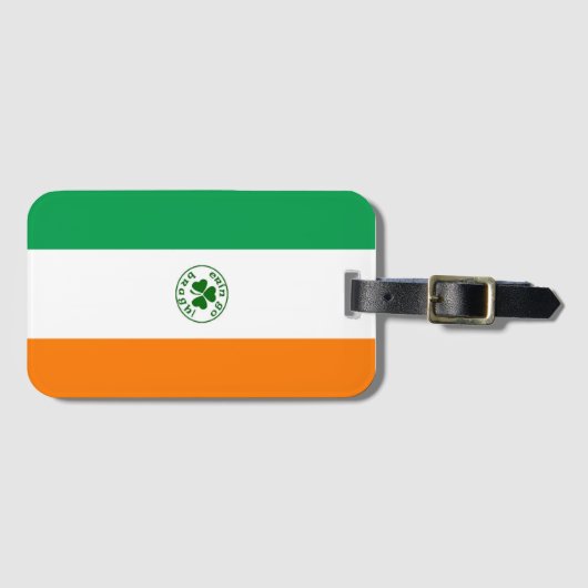 Hintergrund der irischen Flagge Gepäckanhänger (Vorderseite (Horizontal))