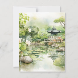 Hintergrund der japanischen Landschaft mit Wasserf Mitteilungskarte