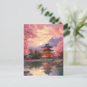 Hintergrund der japanischen Landschaft mit Wasserf Postkarte (Stehend Vorderseite)