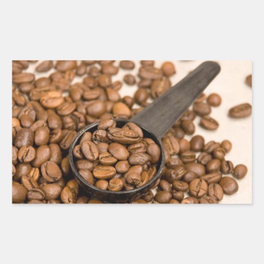 Hintergrund der Kaffeebohnen Rechteckiger Aufkleber (Vorderseite)