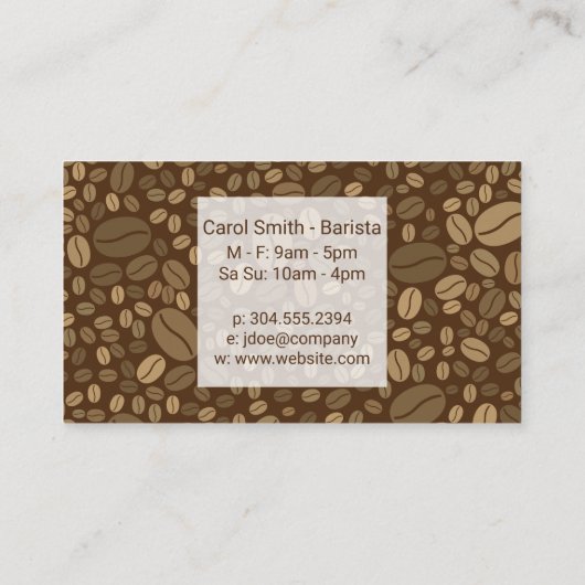 Hintergrund der Kaffeebohnen Visitenkarte (Rückseite)