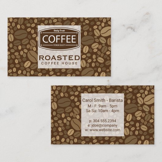 Hintergrund der Kaffeebohnen Visitenkarte (Vorne/Hinten)