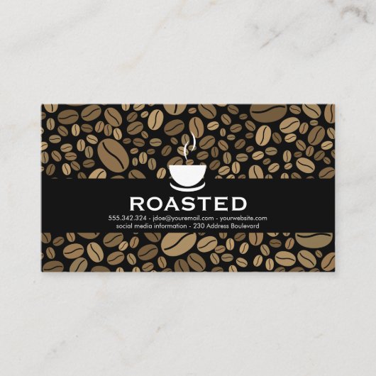 Hintergrund der Kaffeebohnen Visitenkarte (Vorderseite)