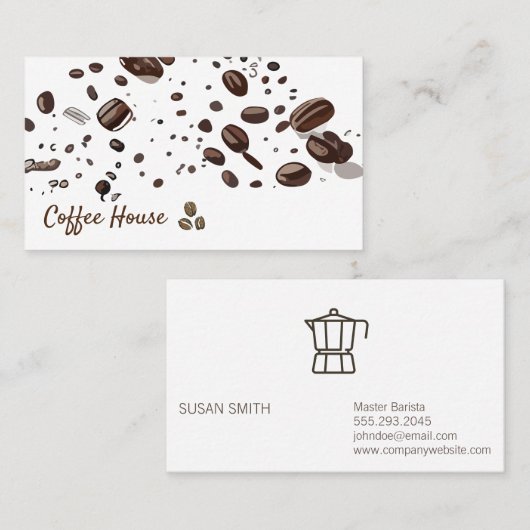 Hintergrund der Kaffeebohnen Visitenkarte (Vorne/Hinten)