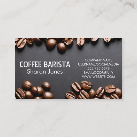 Hintergrund der Kaffeebohnen Visitenkarte (Vorderseite)
