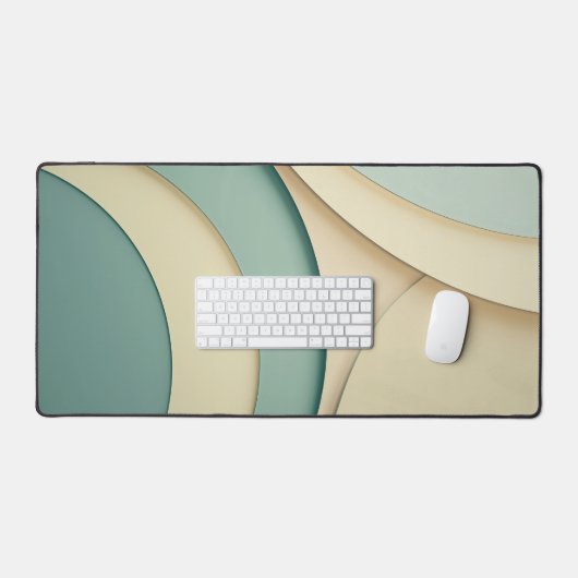 Hintergrund der Krümmungen in Beige und Grün Schreibtischunterlage (Tastatur & Maus)