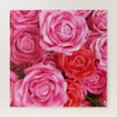 Hintergrund der künstlichen Rote Rose Puzzle (Horizontal)