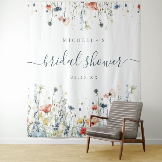 Hintergrund der lebendigen Wildblume Brautparty Wandteppich (Beispiel)