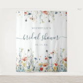 Hintergrund der lebendigen Wildblume Brautparty Wandteppich (Vorderseite)