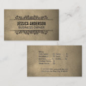 Hintergrund der Ledertextur | Verzierte Elemente Visitenkarte (Vorne/Hinten)