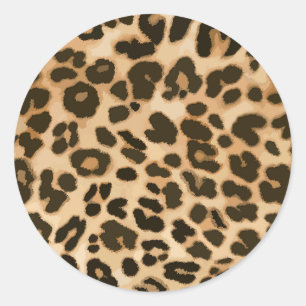 Hintergrund der Leopard-Printmedien Runder Aufkleber