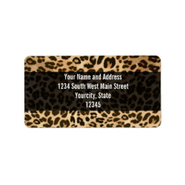 Hintergrund der Leopard-Printwerbung Adressaufkleber