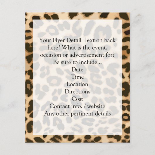 Hintergrund der Leopard-Printwerbung Flyer (Hinten)