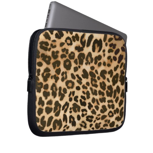 Hintergrund der Leopard-Printwerbung Laptopschutzhülle (Vorne Rechts)