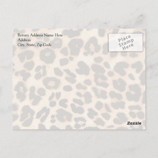 Hintergrund der Leopard-Printwerbung Postkarte (Rückseite)