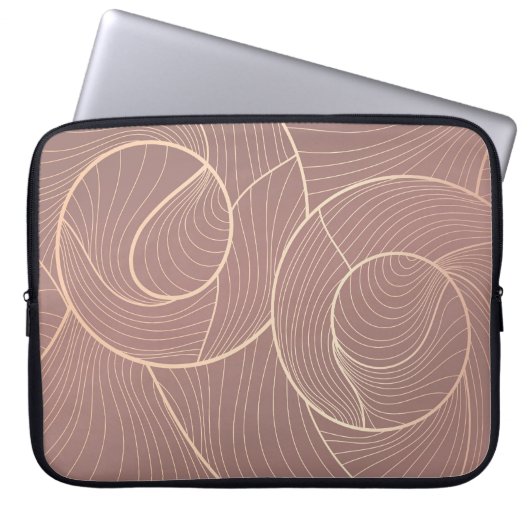 Hintergrund der Luxus Gold Lines Muster Laptopschutzhülle (Vorderseite)