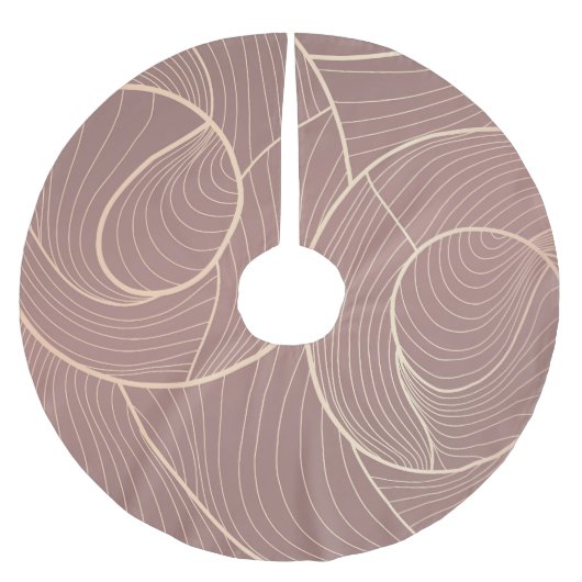 Hintergrund der Luxus Gold Lines Muster Polyester Weihnachtsbaumdecke (Vorderseite)