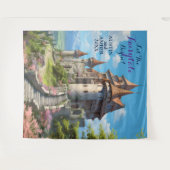 Hintergrund der Märchenburg Wandteppich (Vorderseite (Horizontal))