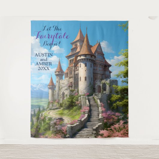 Hintergrund der Märchenburg Wandteppich (Vorderseite)