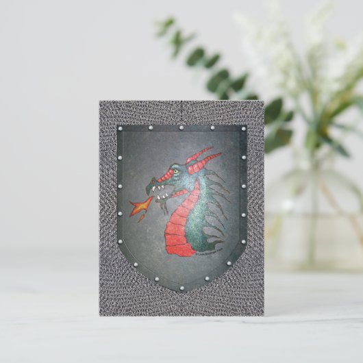 Hintergrund der Metallschild-Drachenbrille Postkarte (Stehend Vorderseite)