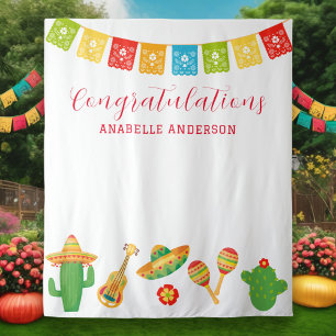 Hintergrund der mexikanischen Fiesta Graduation Pa Wandteppich